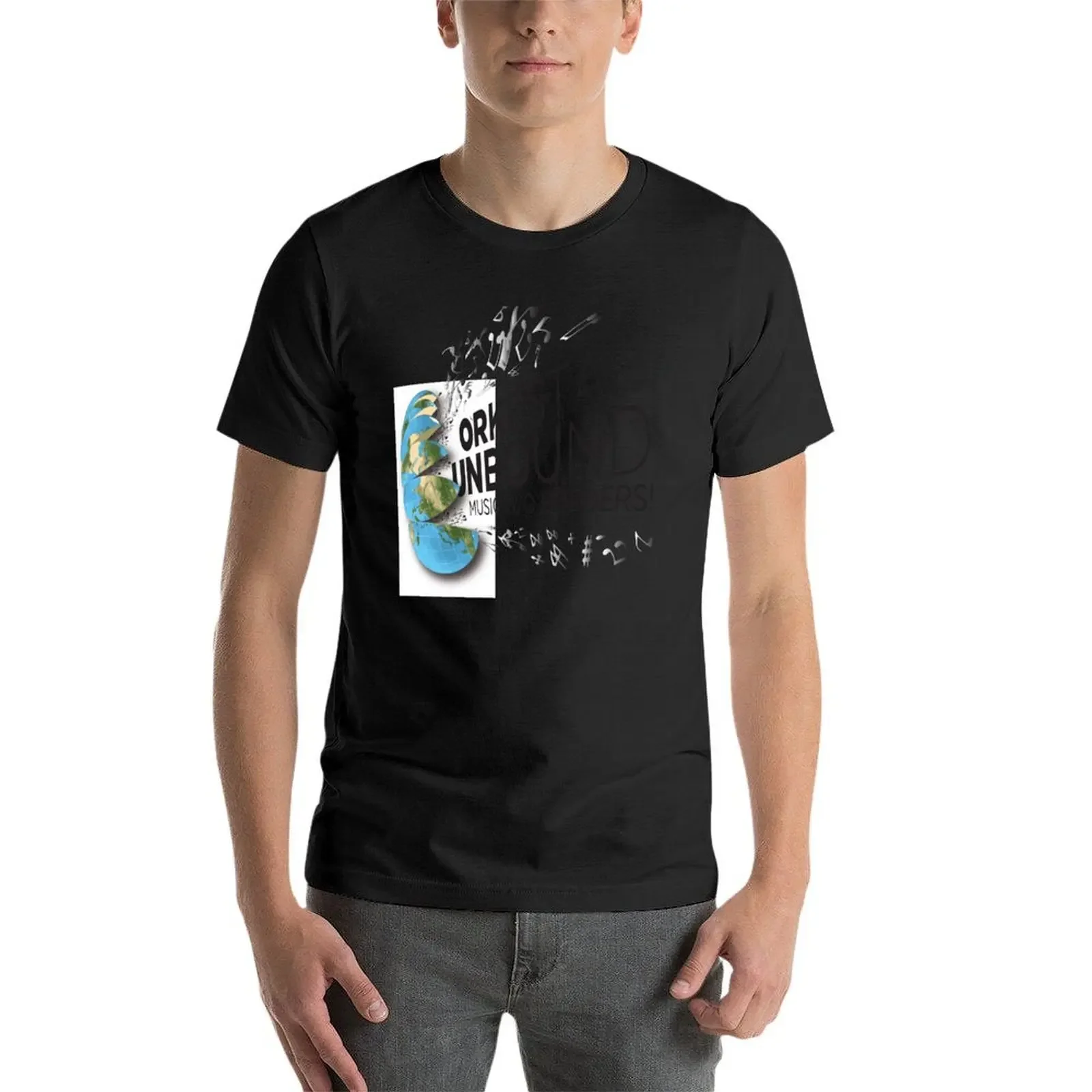 Мужская хлопковая футболка с коротким рукавом и принтом