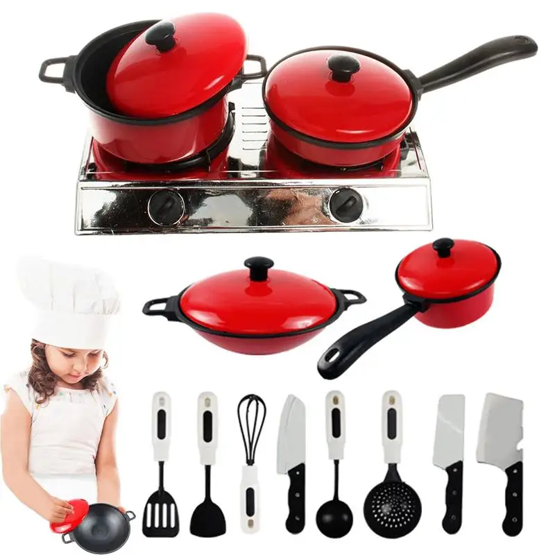 

13pcs Kitchen Toys Set Pretend Play Cooking Toys Set Simulation Kitchen Set With Pots Pan Utensils Cookware For Kids Kitchen Toy