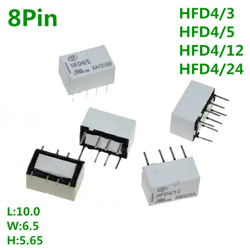 Реле сигнала HFD4/5 HFD4/12 HFD4/24 HFD4/3/5/12/24 3 в 5 12 В 24 2 а 8 контактов два набора