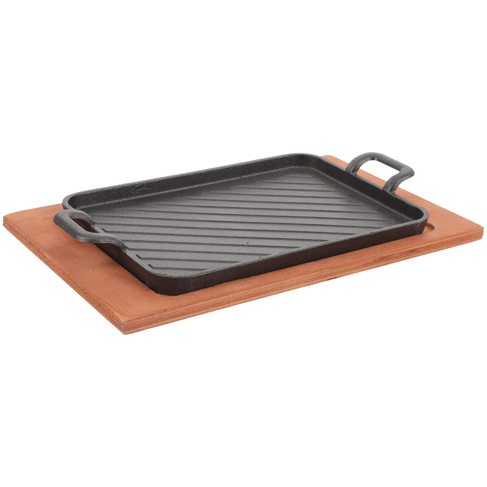 

Outdoor Grill Tray Nonstick Barbecue Pan Skillet Bakeware Bbq Meat Wooden Griddle Plate Grilled Camping Cast Iron