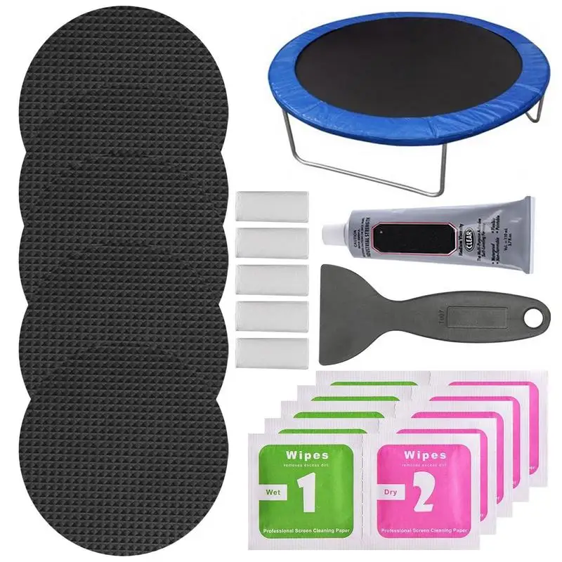 

Trampoline Repair Kit Firm Black Round Replacements Kit Household Supplies Trampoline Parts For Fixing Most Types Of Holes Tears