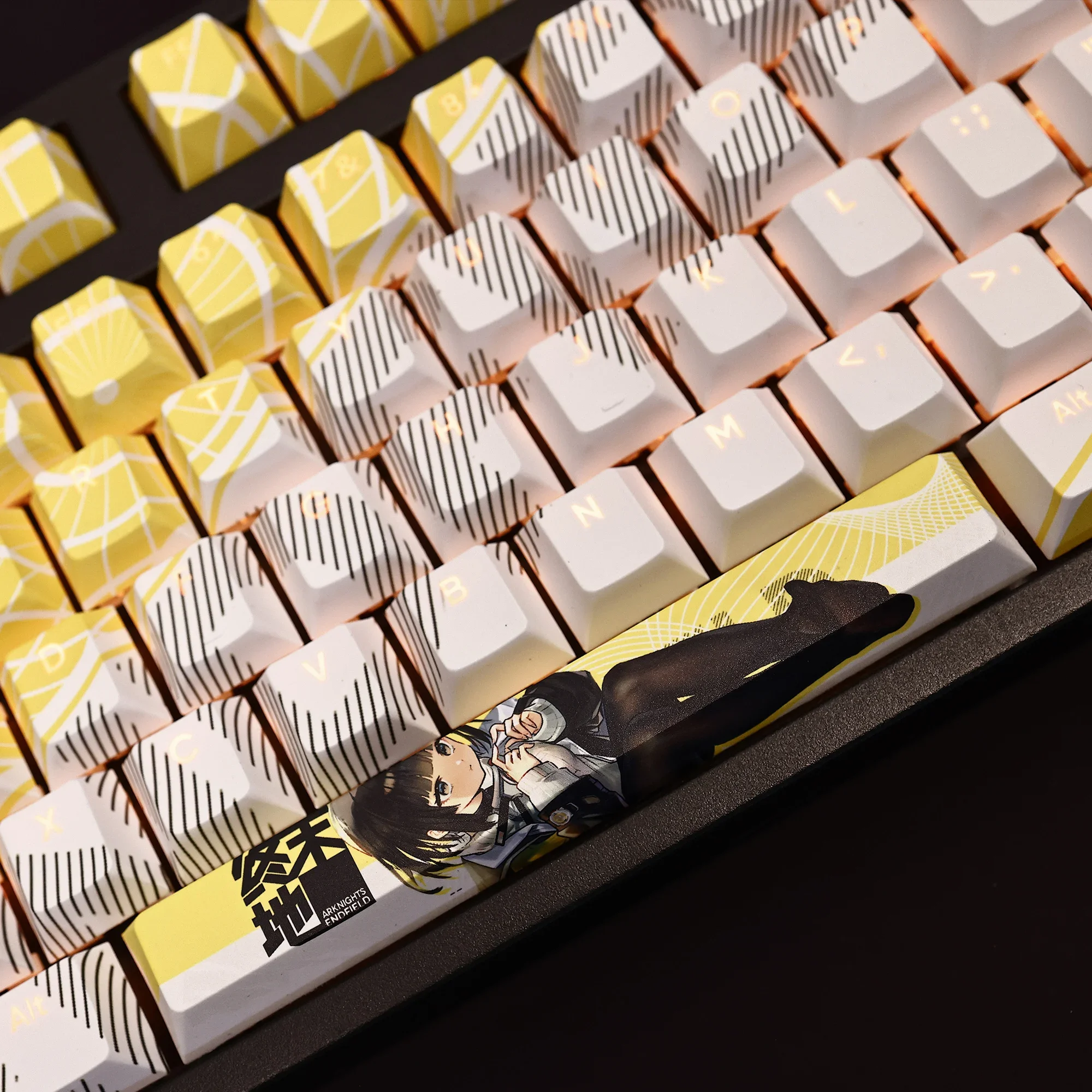 Endambeor 108 колпачков для клавиш Arknights Endfield PBT DYE Sub Light Transmitting Cherry Switch Крестовая крышка