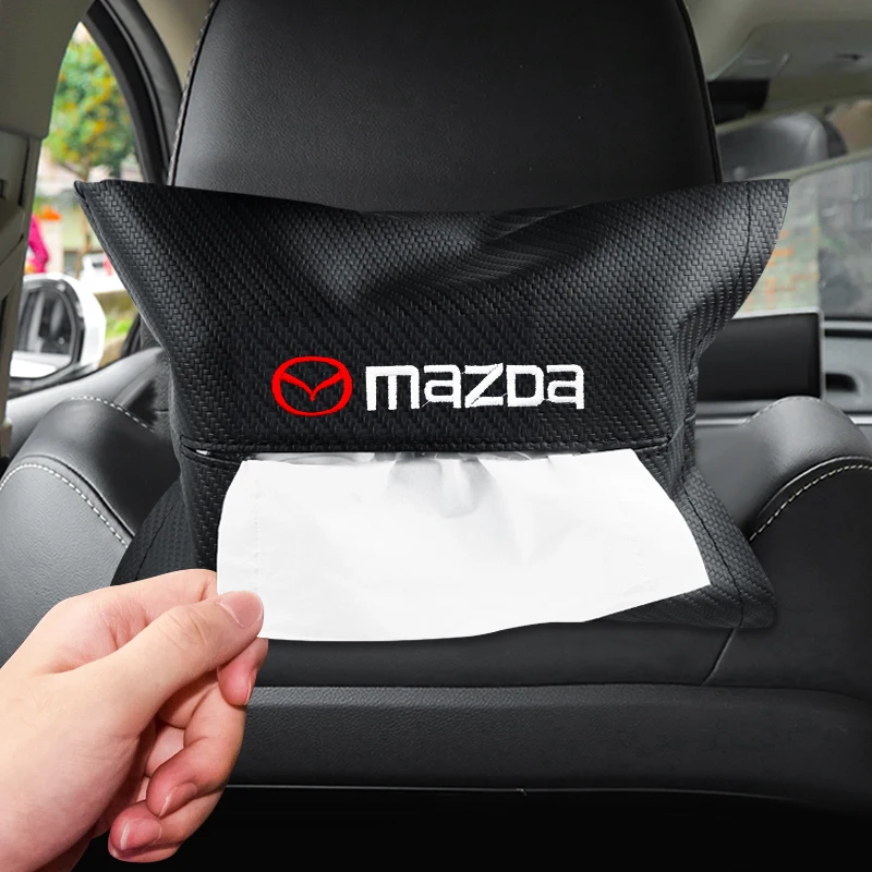 

For Mazda 3 5 6 Car Napkin Storage Bag Armrestbox Hanging Type Seat Back Napkin Paper Case 8 CX5 CX-7 CX-9 MX-5 ATENZA Axela New