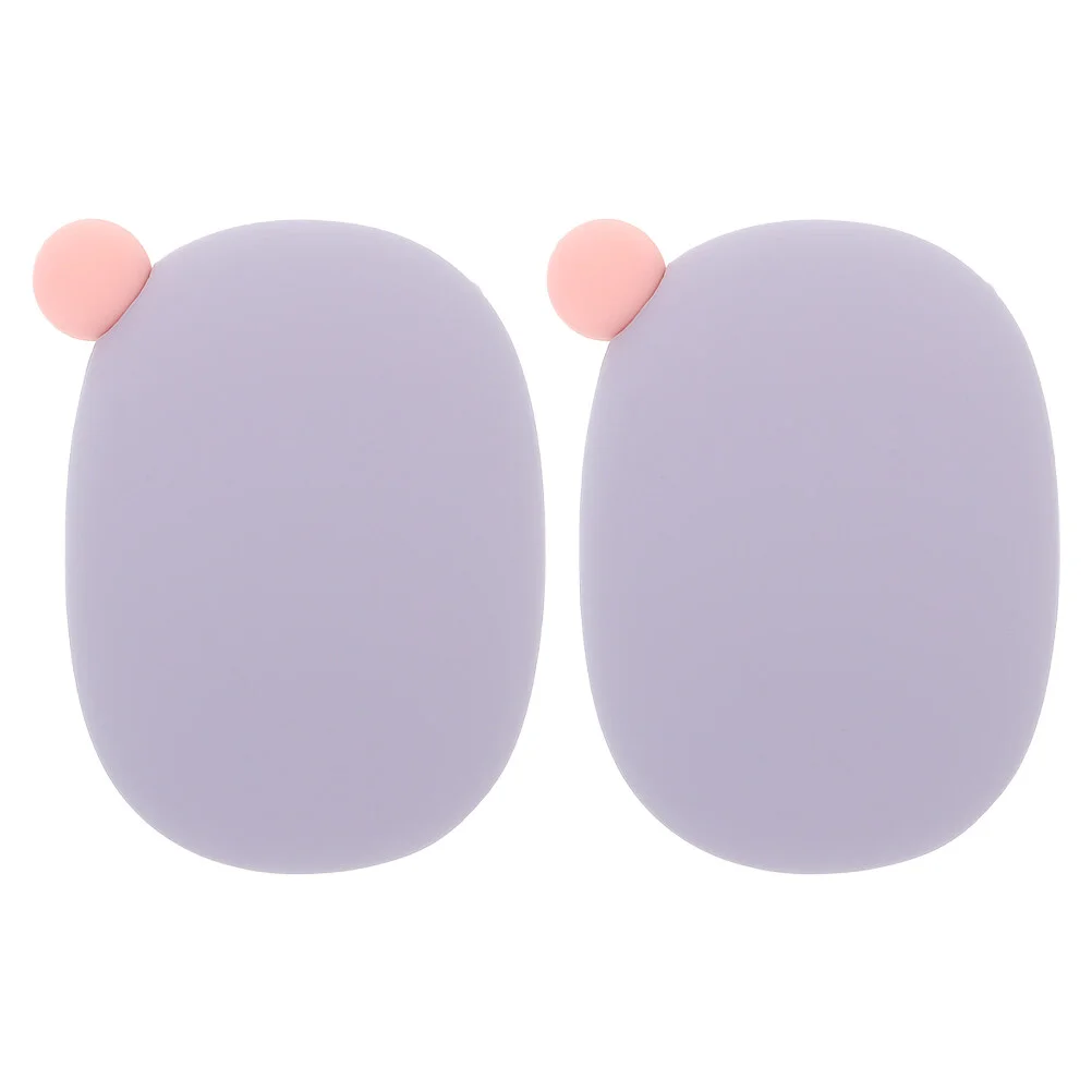 

2 Pcs Electric Hand Warmers Mobile Power Winter Chargeable Purple Silica Gel Girl