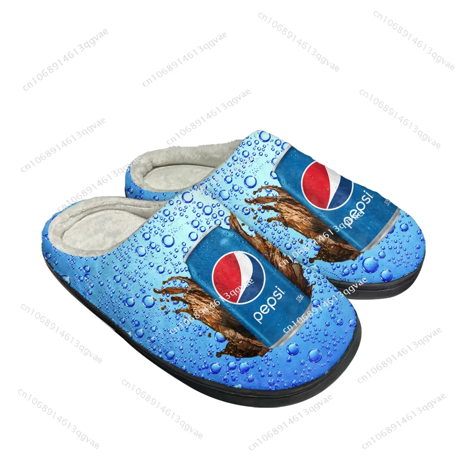 Фото Домашние хлопковые тапочки P-Pepsi-Cola для мужчин, женщин, подростков, мальчиков и девочек, теплые комнатные тапочки, индивидуальные плюшевые тапочки для спальни, сохраняющие тепло №4