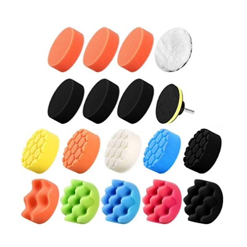 

19Pcs 3 Inch Buffing Car Beauty Clean Polishing Sponge Foam Pad Waxing Wheel