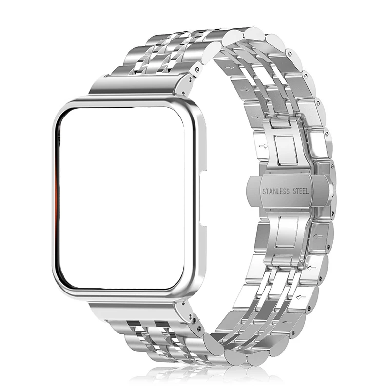 Высококачественный металлический ремешок + чехол для Xiaomi Redmi Watch 2 Lite watch 3, браслет из нержавеющей стали для часов Mi Watch lite, чехол