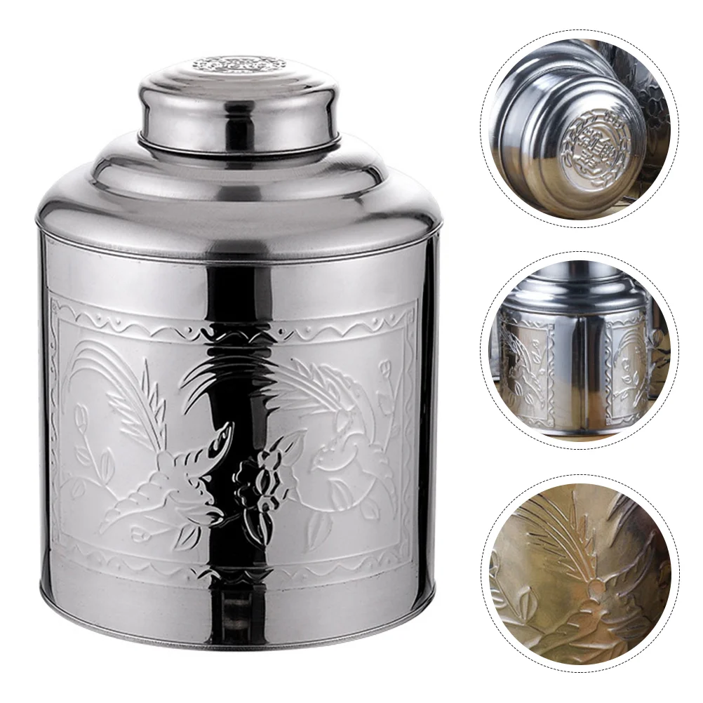 

Tea Canister Storage Tin Jar Coffee Container Sugarmetal Loose Steel Containers Leaf Stainless Can Lidkitchen Sealed
