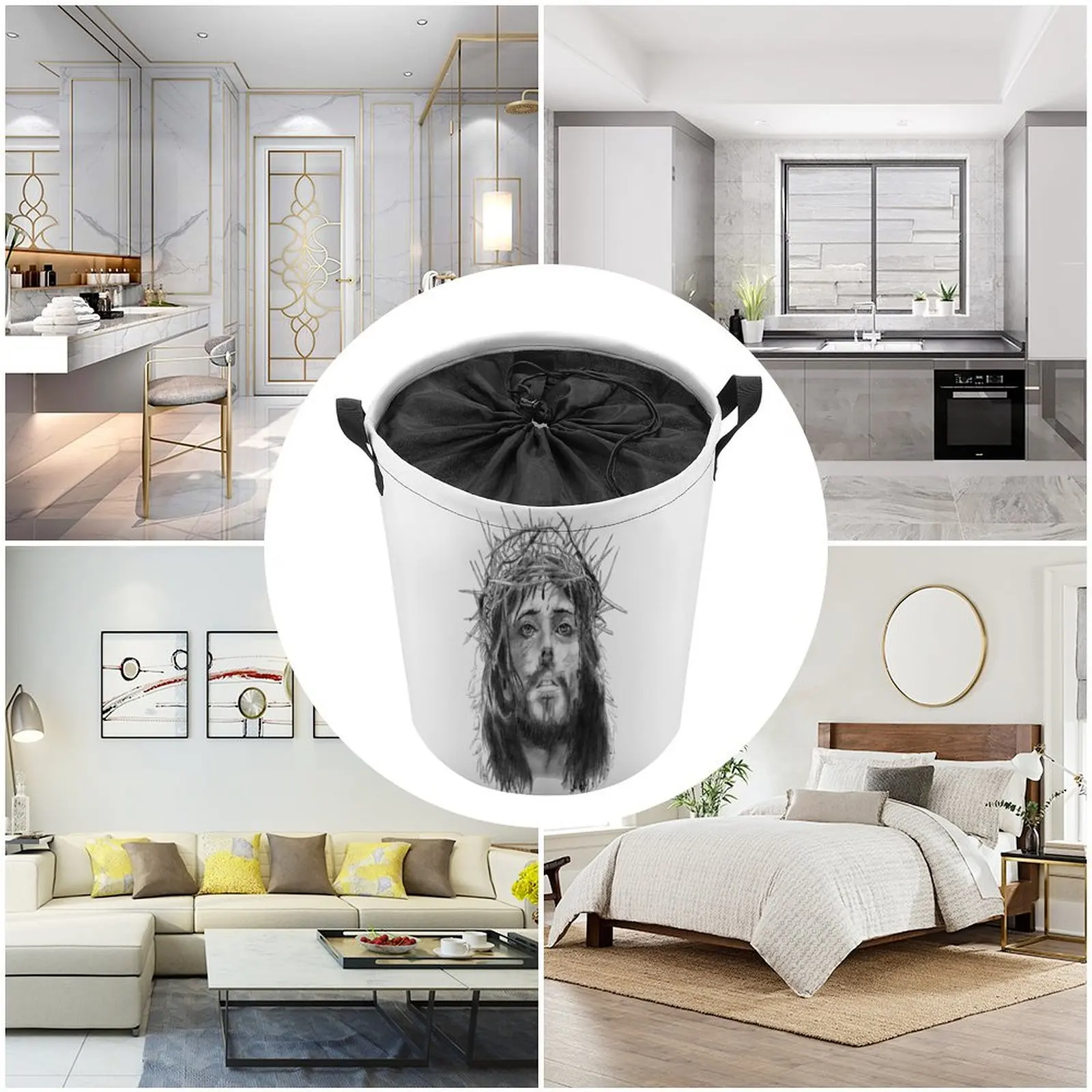 Свитшот с круглым вырезом и карманом унисекс