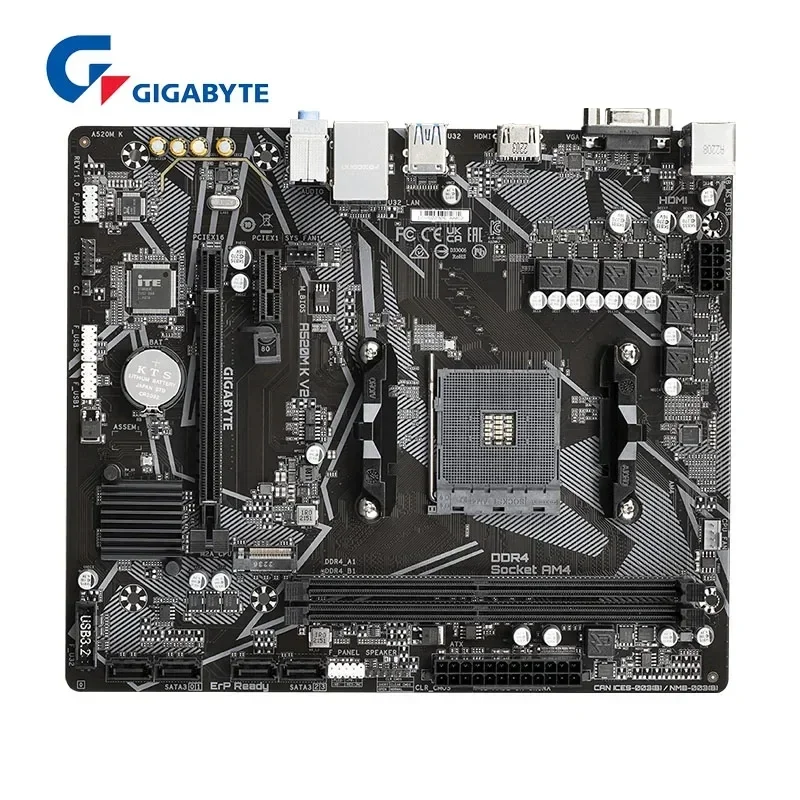 НОВАЯ материнская плата GIGABYTE A520M K V2 AMD AM4 для процессора Ryzen 3/4/5 серии DDR4 64 ГБ 5100