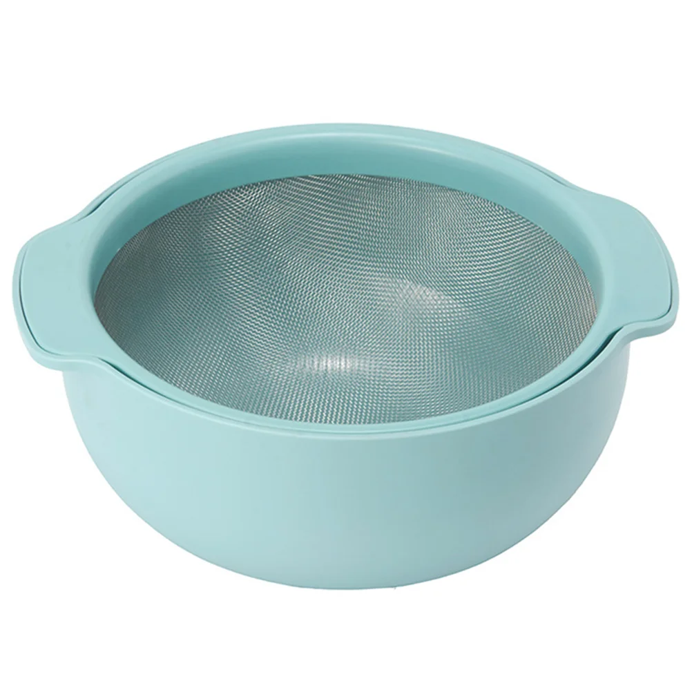 

Strainer Bowl Colander Fruit Basket Vegetable Kitchen Washing Drain Wash Rice Flour Mesh Sifter Filter Baking Washer Double