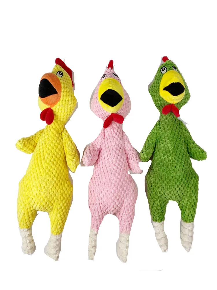 

Screaming chicken Pets Dog Toys Squeaky Sound Funny Plush Chew Toy Small Medium Dogs Interactive Corduroy toys