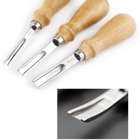 leather edge skiving beveler tool 3 size 8mm 6mm 4mm diy skiving beveling knife kit cutting trimming tools with wood handle set