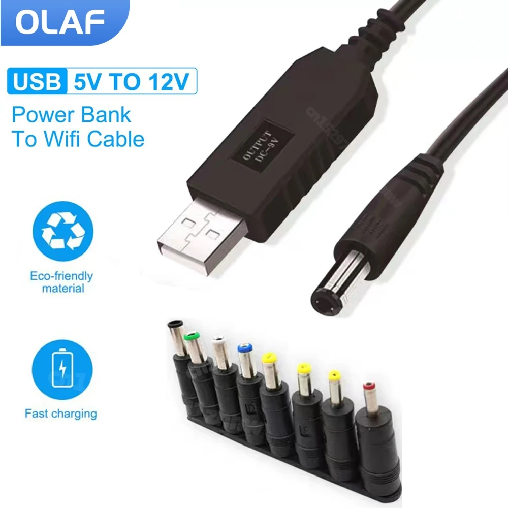 

Кабель-преобразователь Olaf с USB-портом для повышения мощности, повышающий модемный конвертер постоянного тока от 5 в до 12 В и 9 В для Wi-Fi роутер...