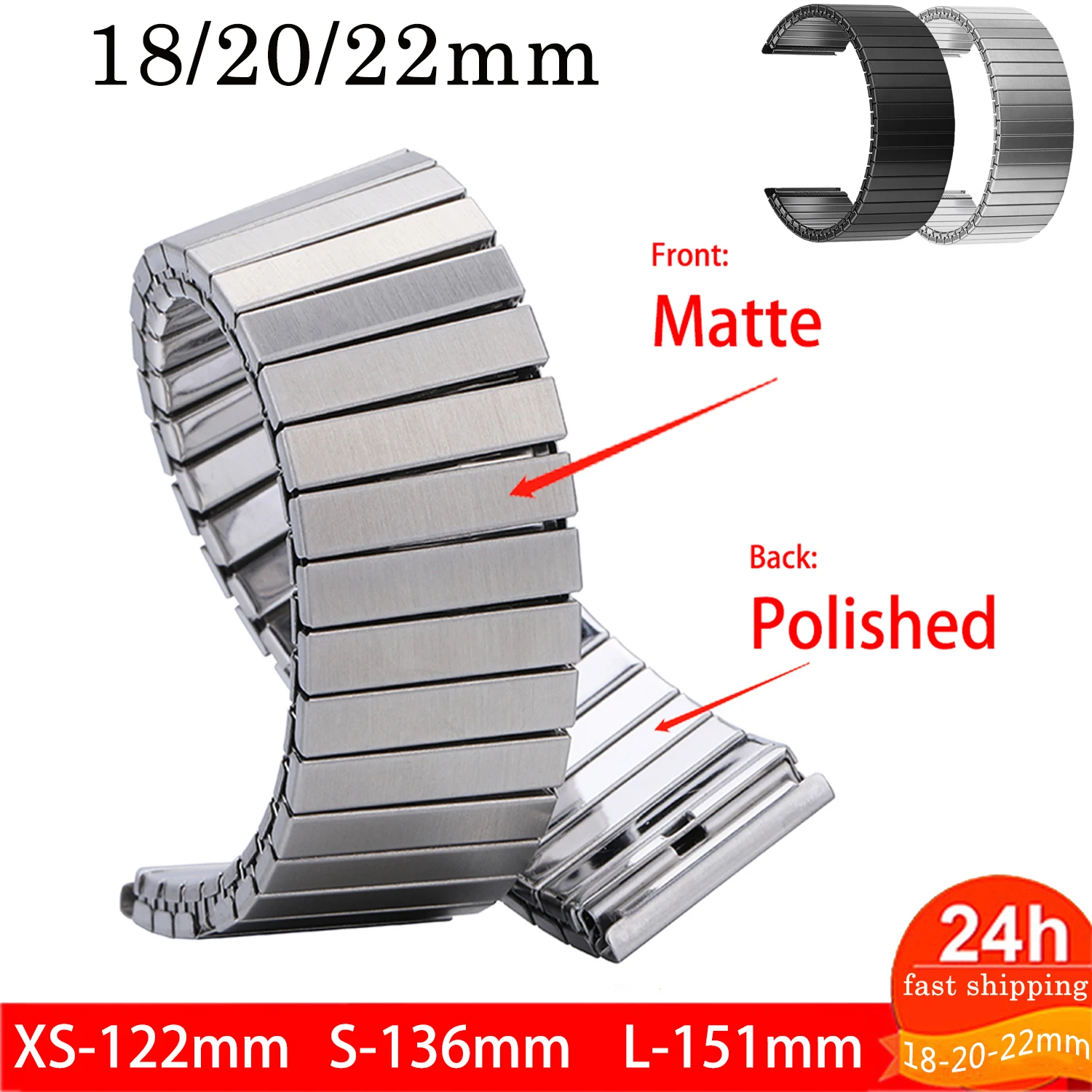 

Stainless Steel Bracelet Elastic Watch Band for Samsung Galaxy Watch 3 Elastic Strap for Huawei Watch GT 2e/GT2 46mm Wristband