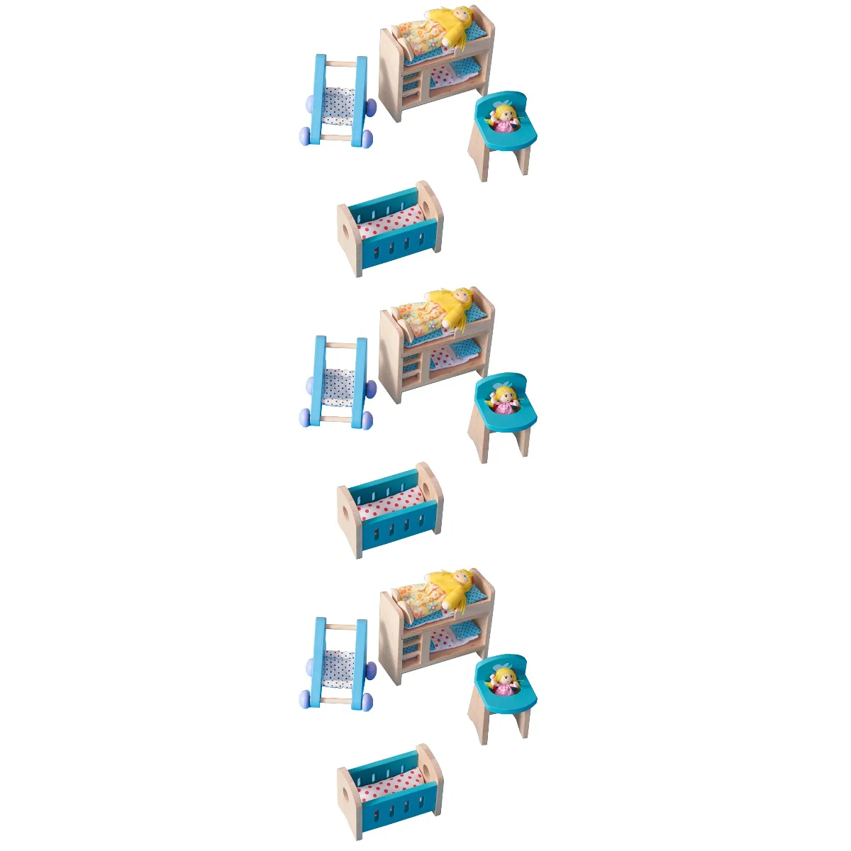 

3pcs 8x11cm Adorable Wooden Mini Furniture Educational Toys Children