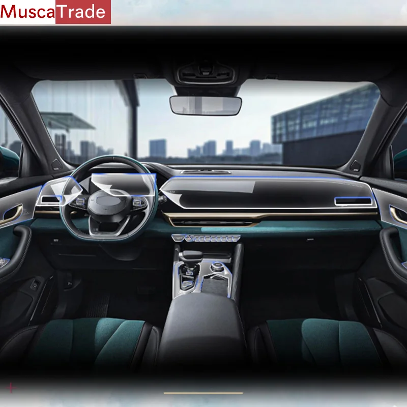 

For GEELY Monjaro 2022-2023 Gearbox Panel Navigation Screen Automotive Interior TPU Protective Film Cover Anti-Scratch Sticker