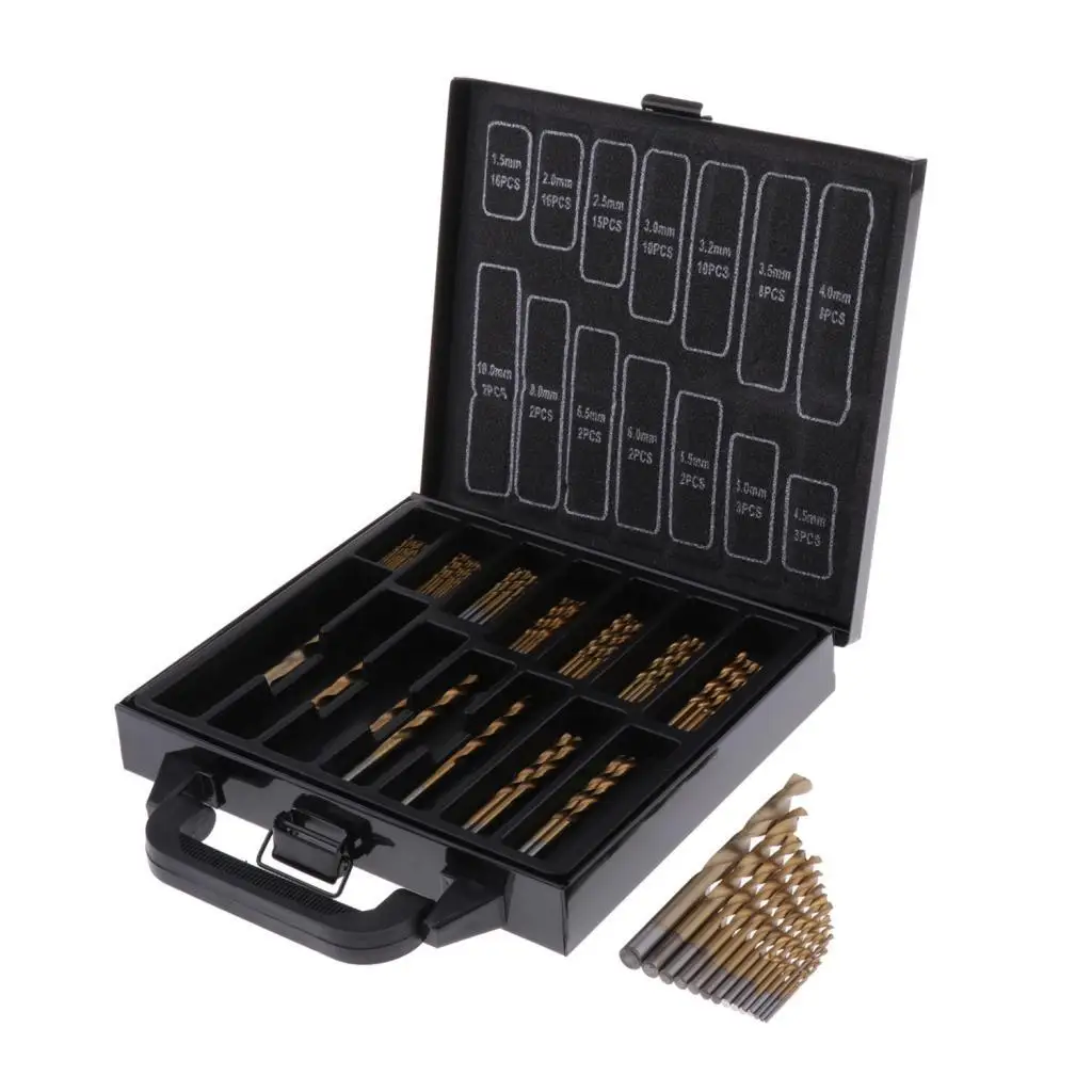 

99Pcs Twist Drill Bit Set High Steel With Box,for Concrete Tile Wood