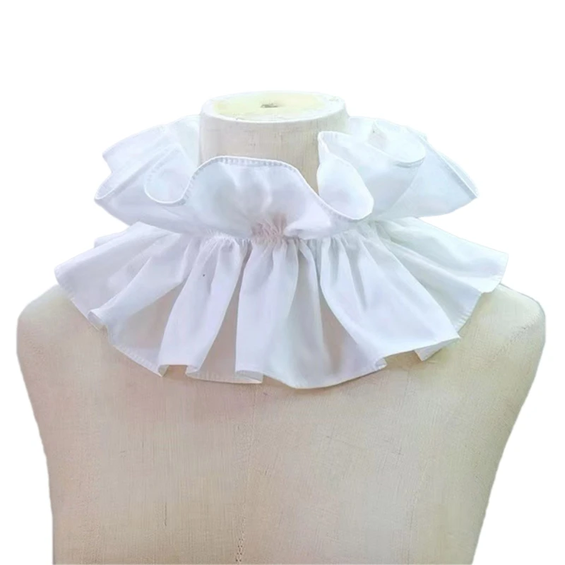 

Колье с рюшами, милый воротник с рюшами, елизаветинский воротник, средневековые аксессуары для косплея, повседневная рубашка,