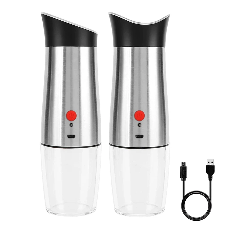 

Electric Salt And Pepper Grinders Set, Rechargeable Pepper Mill,Automatic Seasoning Mills, Adjustable Grind Coarseness