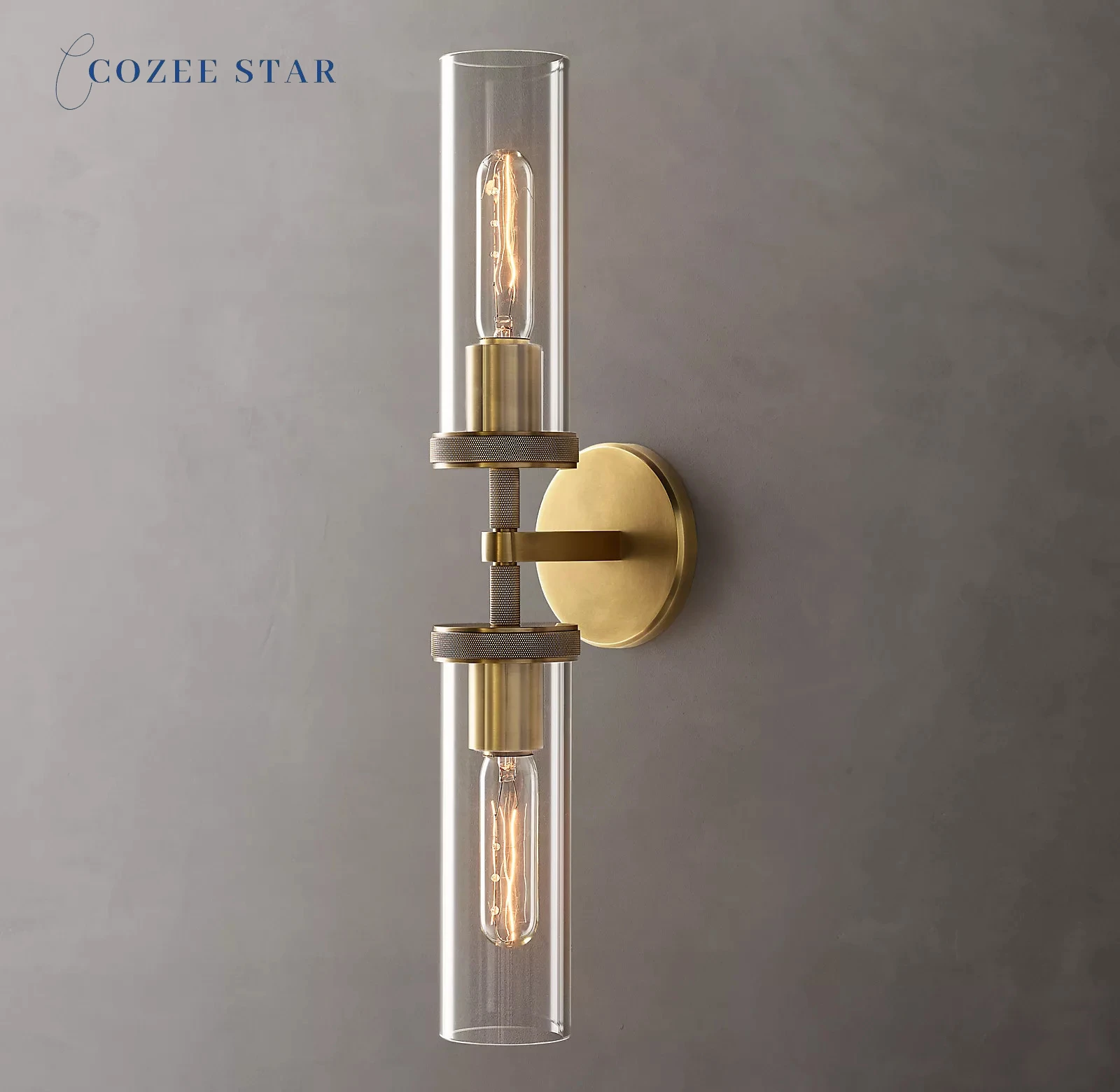 Lambeth Knurled линейное бра современные ретро лампы из зеркальной латуни