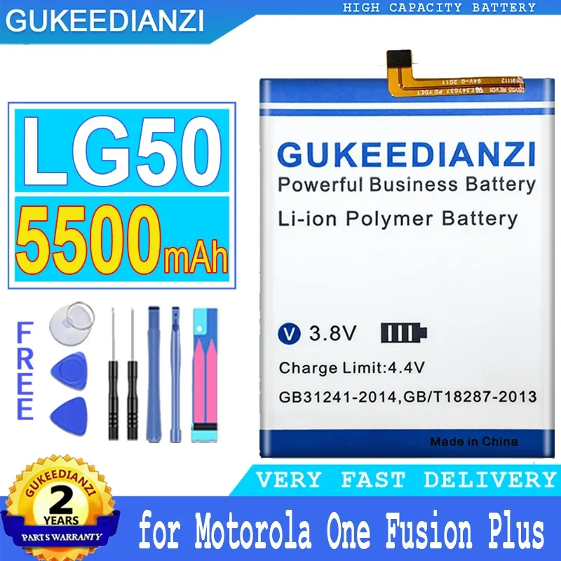 Сменный аккумулятор GUKEEDIANZI LG50 5500 мАч для Motorola MOTO One Fusion Plus