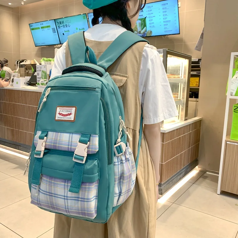 

Summer School Bag Nylon Backpack College Style Junior High School Students For Girl Fashion Travel Bags High Capacity 1PC
