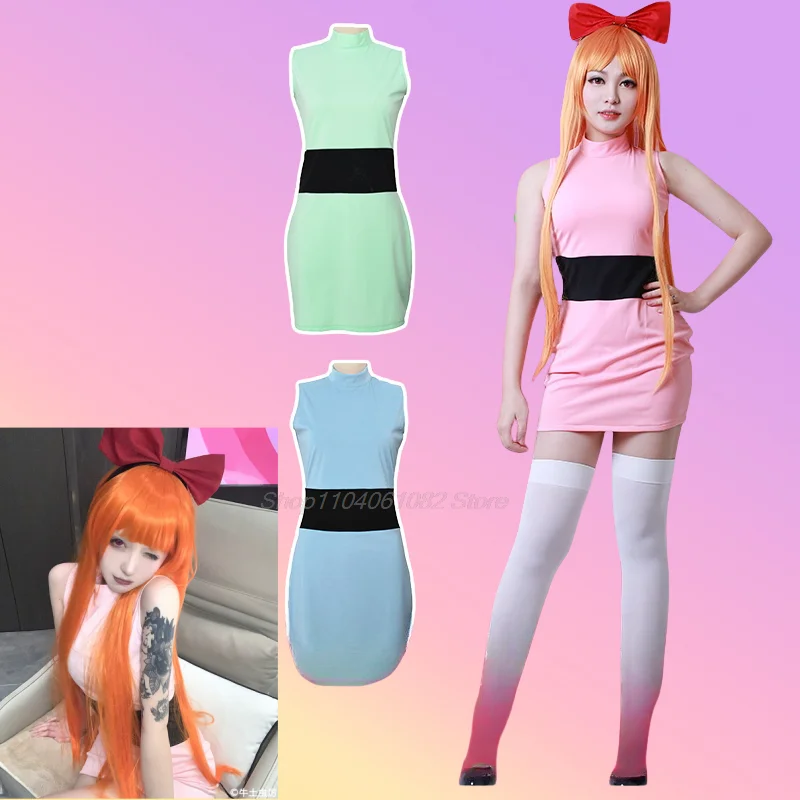 Женский костюм для косплея с бабочкой платье поясом и цветами