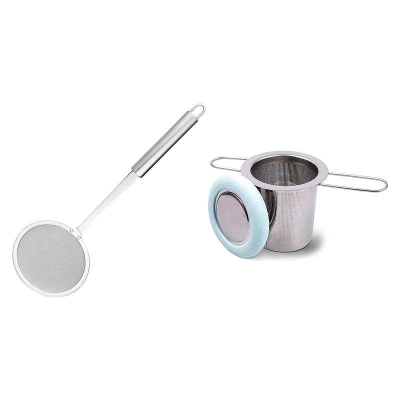 

Skimmer Spoon With Tea Infuser Stainless Steel Tea Strainer Folding Handle Tea Filter