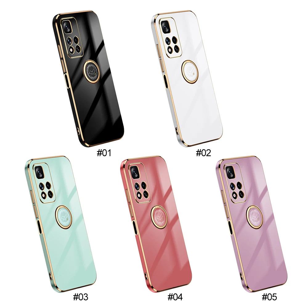 Роскошный чехол-подставка с квадратным кольцом для Xiaomi Redmi note 8 9 10 11 t pro max plus 9S 10s