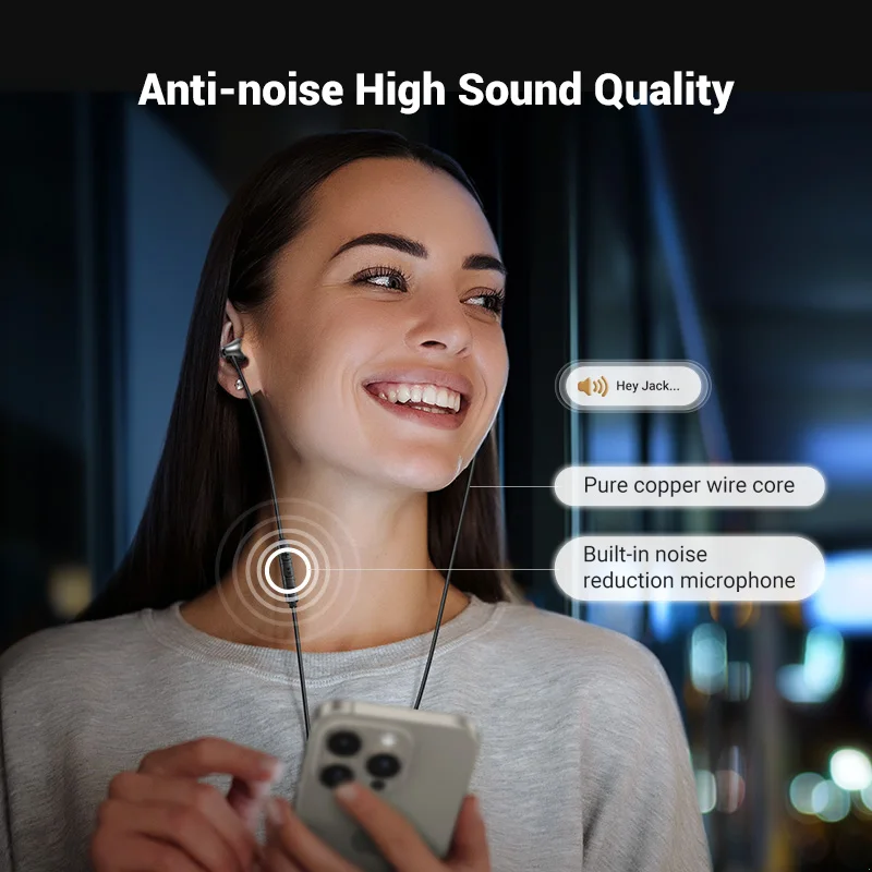 Проводные наушники-вкладыши UGREEN 3 5 мм USB Тип C с микрофоном