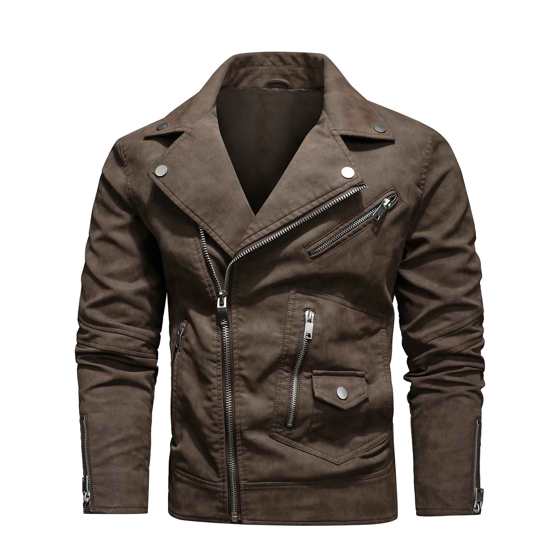 

Military Leather Jacket Men Winter Fleece Warm Diagonal Zipper Motorcycle Coats Mens Fashion New Biker PU Jackets Slim Overcoat
