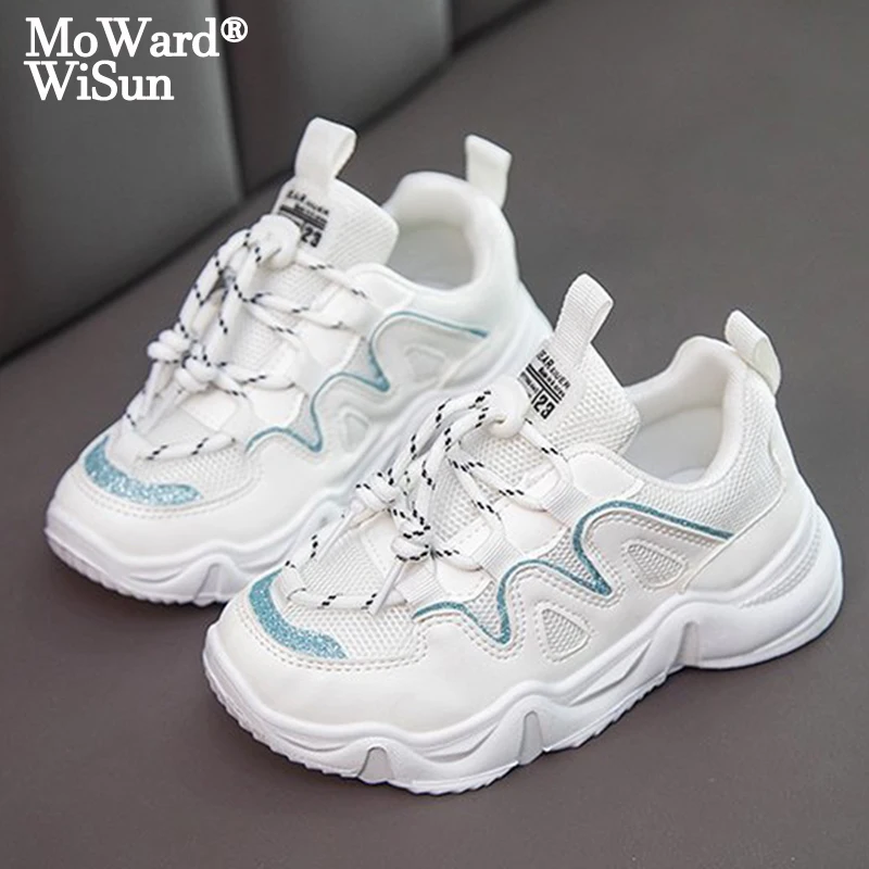 

Size 26-37 Girls Casual Mesh Breathable Sports Shoes Children Fashion Non-slip Running Shoes Light Sneakers for Kids Boys tennis