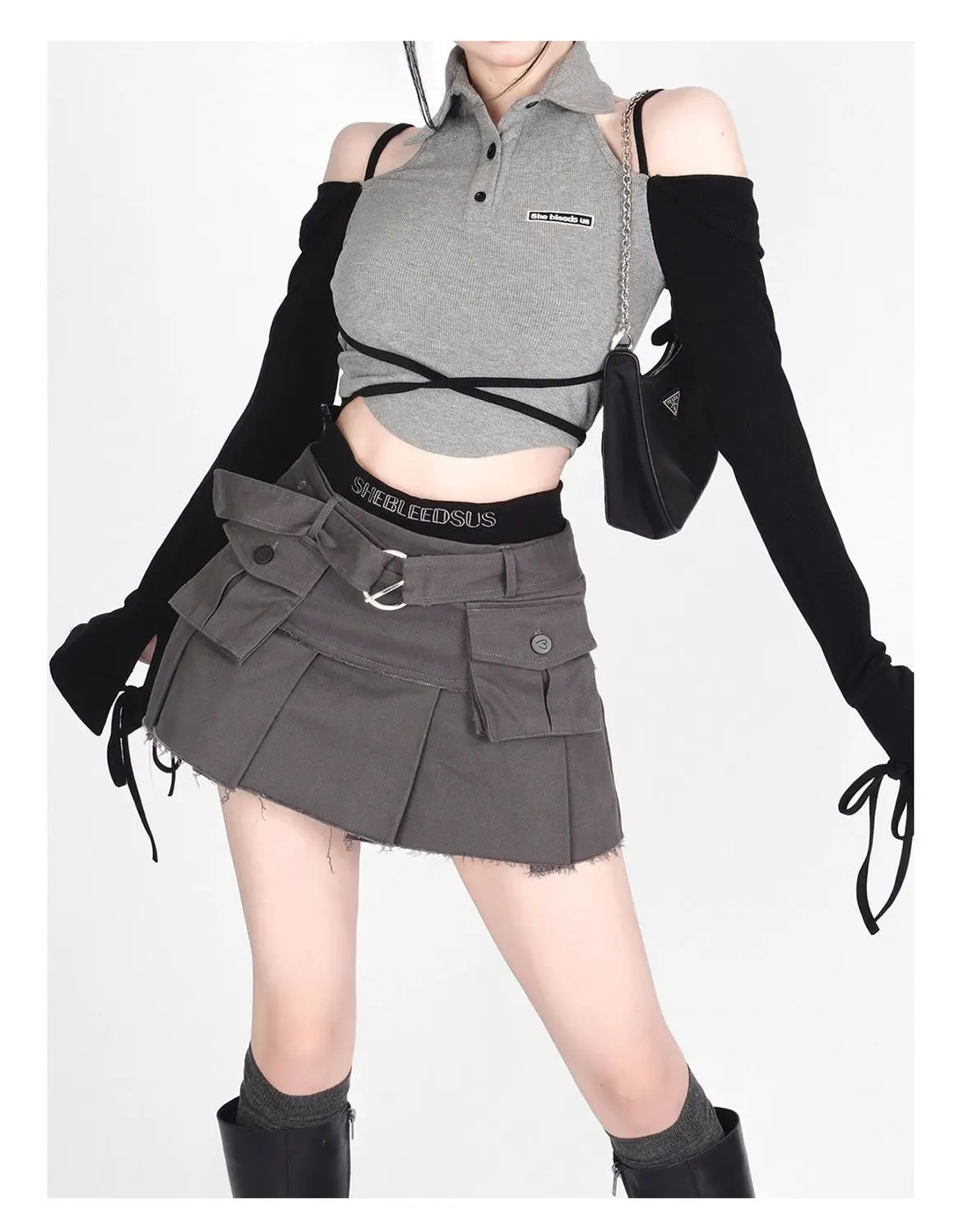 Женский комплект мини-юбки в стиле пэчворк привлекательная плиссированная юбка