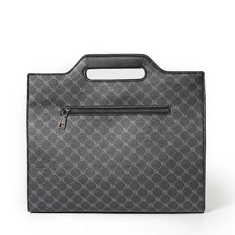 Business Fashion Briefcase for Men Leather ipad Storage Bag Luxury Designer Plaid Messenger Bags Male Work Office Laptop Handbag