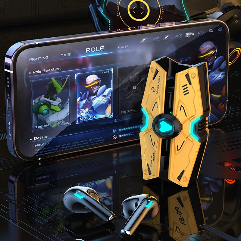 

Новые беспроводные наушники Mecha, Bluetooth 5,3, игровые наушники с низкой задержкой, TWS гарнитура в киберпанк стиле для Xiaomi Huawei, наушники