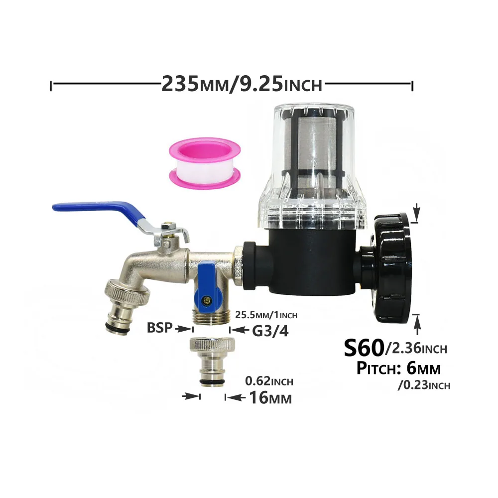 

Адаптер для фильтра крана IBC 1/2 3/4 1 дюйм