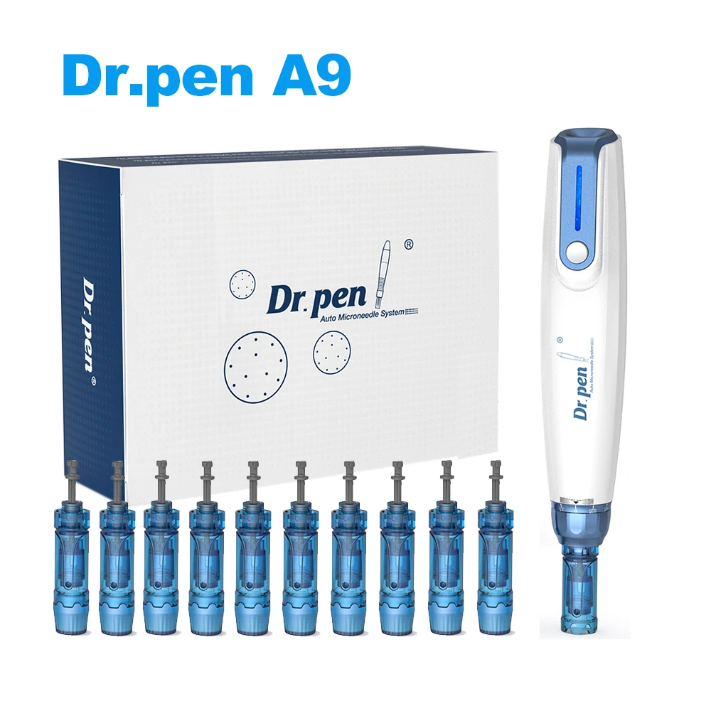 Dr Pen A9 Wireless Dermapen with 12pcs Needle Cartridges Microneedling Derma Roller Pen MTS Facial Skincare Tools
