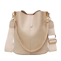 large capacity crocodile pattern bucket bag tote broadband crossbody bag for women handbag luxury designer shoulder womens bag