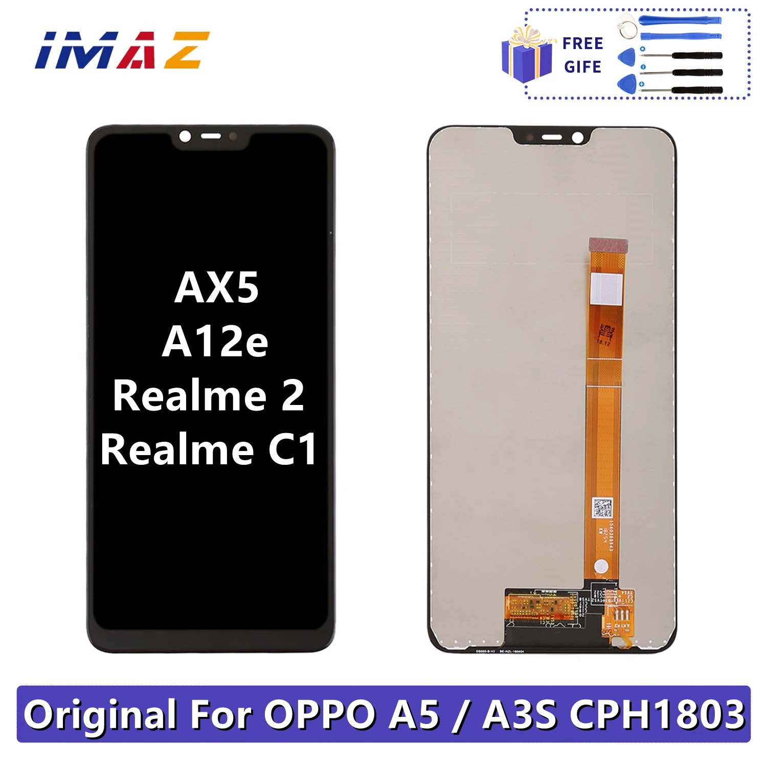 

6.2" For OPPO A5 / A3s CPH1803 LCD Display Touch Screen Digitizer Assembly With Frame For Realme 2 / Realme C1 LCD Replacement