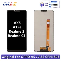 6 2 for oppo a5 a3s cph1803 lcd display touch screen digitizer assembly with frame for realme 2 realme c1 lcd replacement