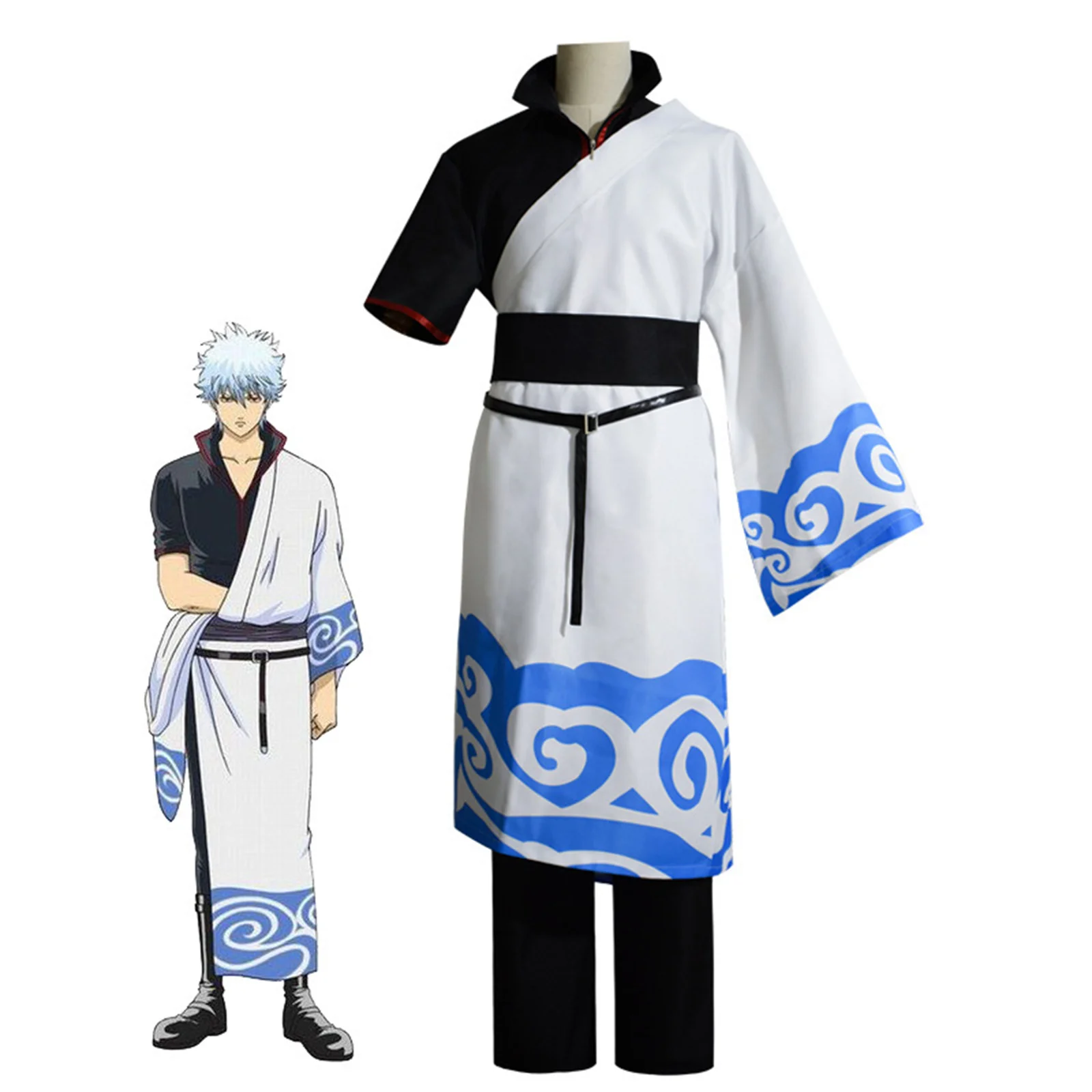 

Anime Gintama Cosplay Costumes Sakata Gintoki Kimono Halloween Carnival Party Men Suit