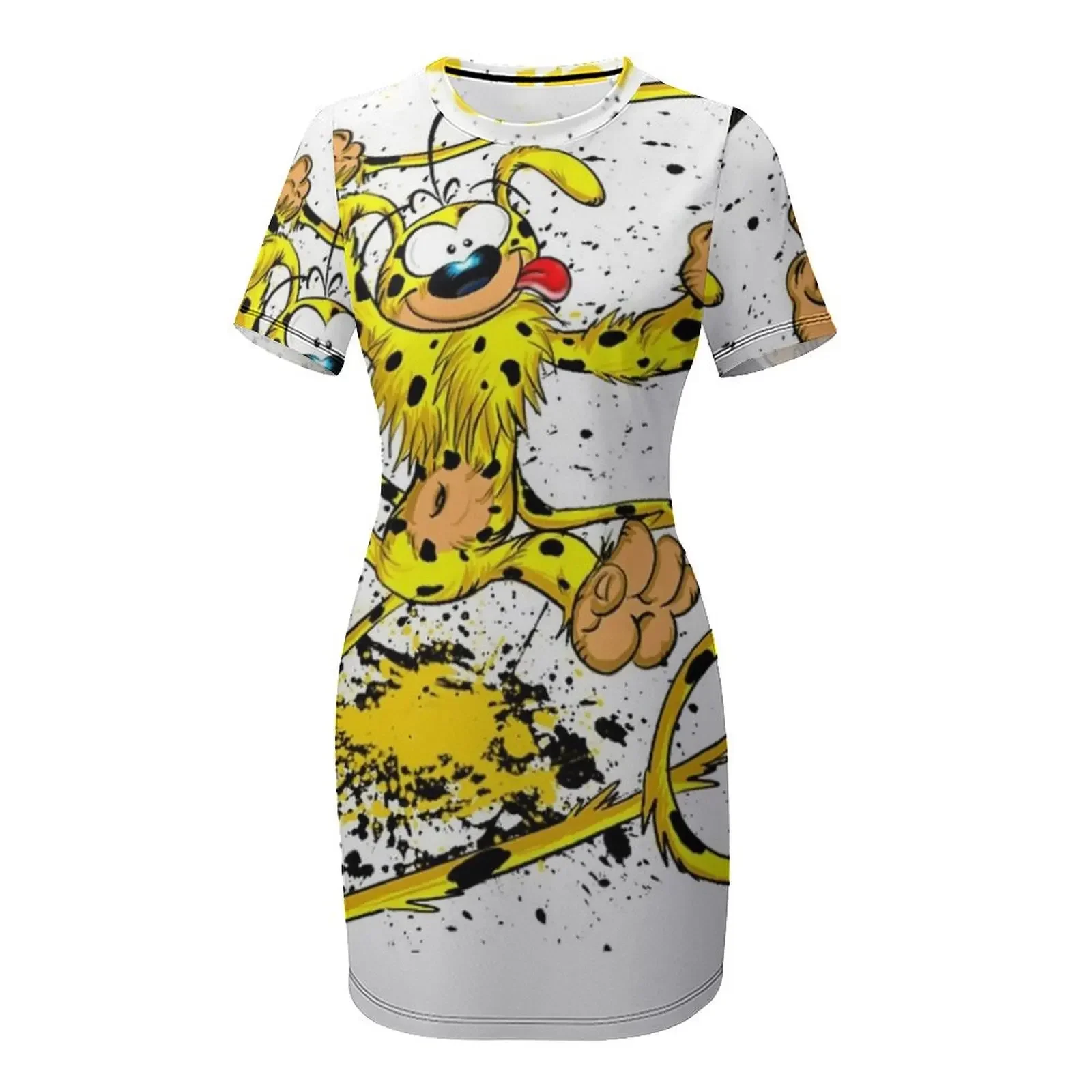 Фото Marsupilami - Houba: Элегантное вечернее платье с короткими рукавами для женщин, шикарный летний комплект №4