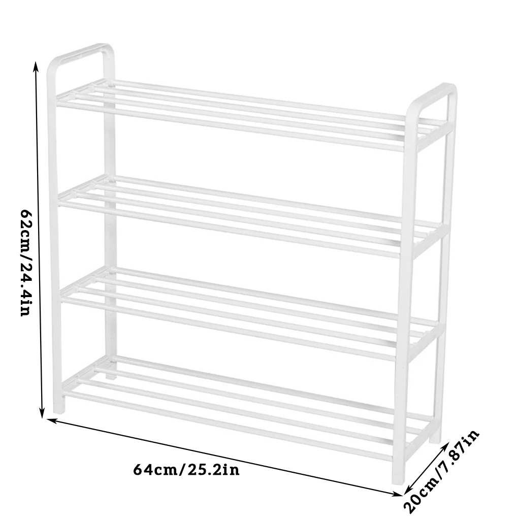 

Стеллаж для обуви, многоуровневый Металлический Стальной Штабелируемый органайзер для хранения обуви, 5 уровней, белый цвет, для гостиной