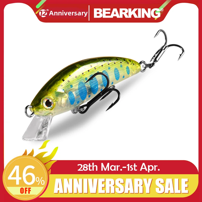 

BEARKING 50mm 5g sinking Hot Fishing Lure Trout Mini minnow Wobbler Fishing Tackle Freshwater Crank Artificial Hard Bait