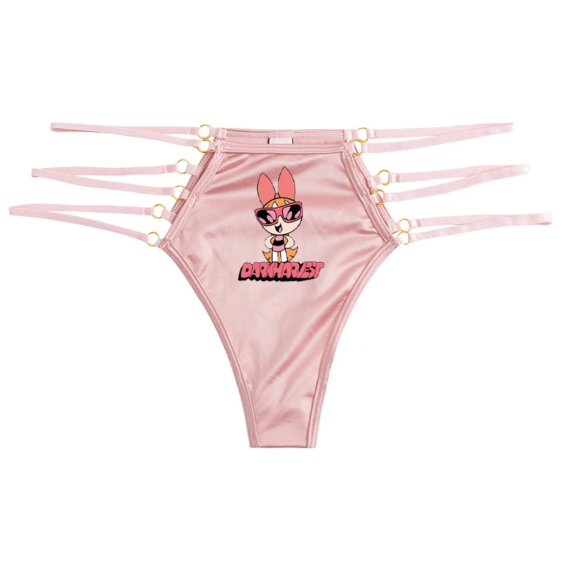Нижнее белье для девушек с мультипликационным анимационным принтом тонкое