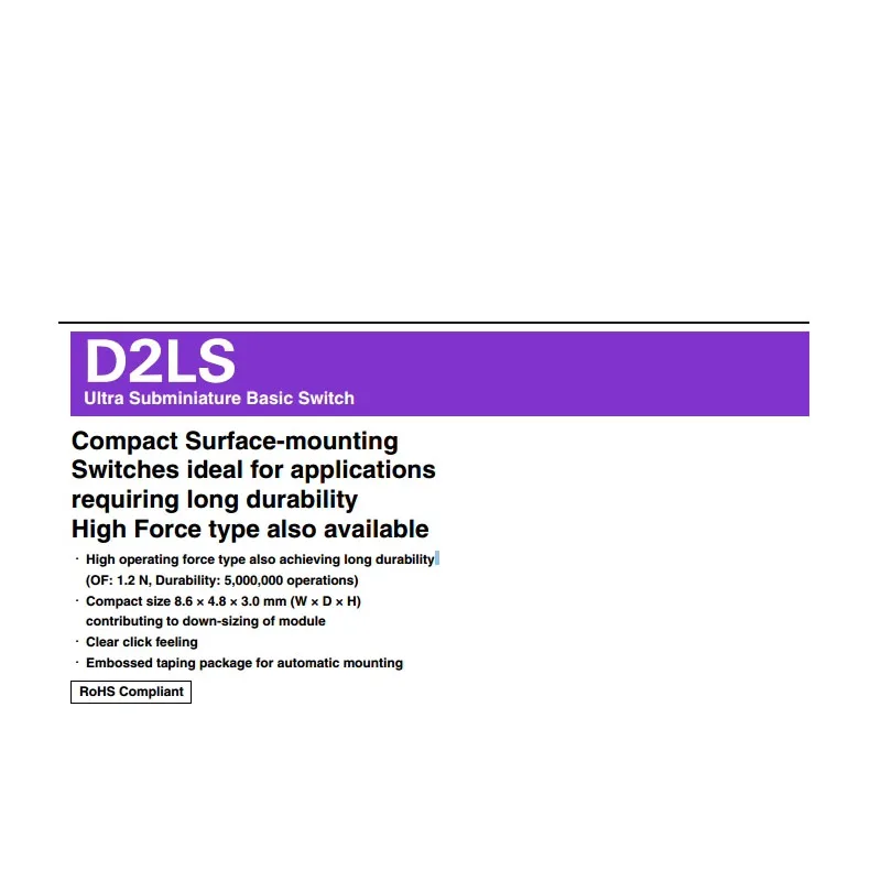 3 шт./лот 2-ногий синий точечный микропереключатель D2LS-21 M905 замена кнопки для ZIP