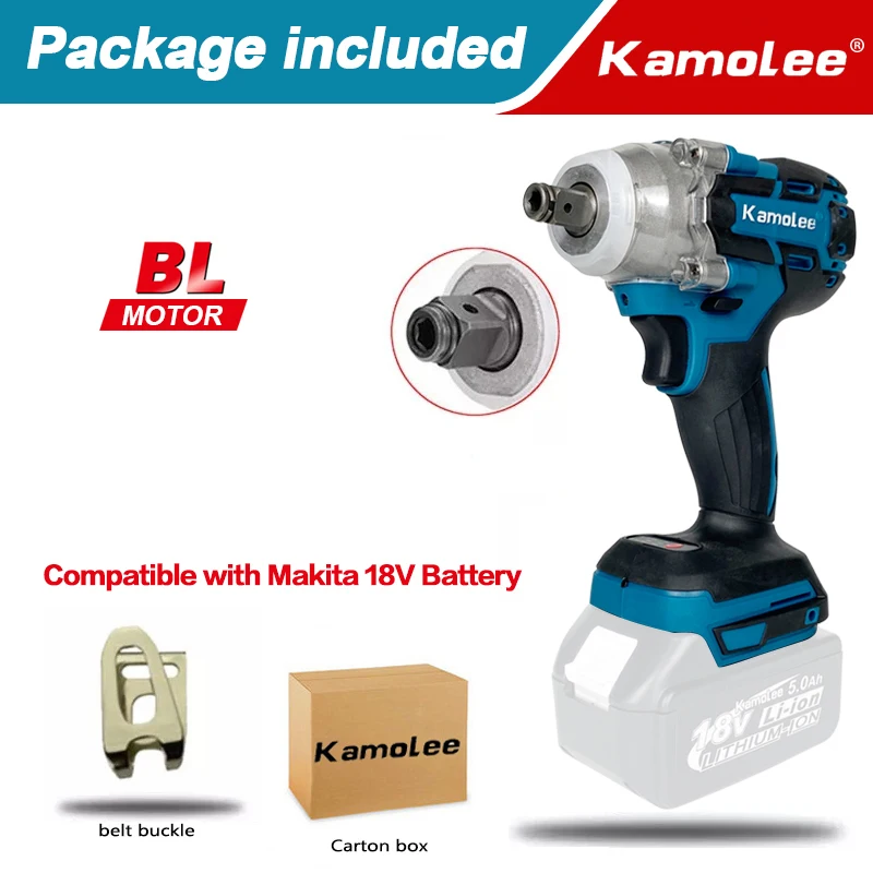 

Kamolee DTW285 Электрический ударный гайковерт 520 Н·м 1/2"