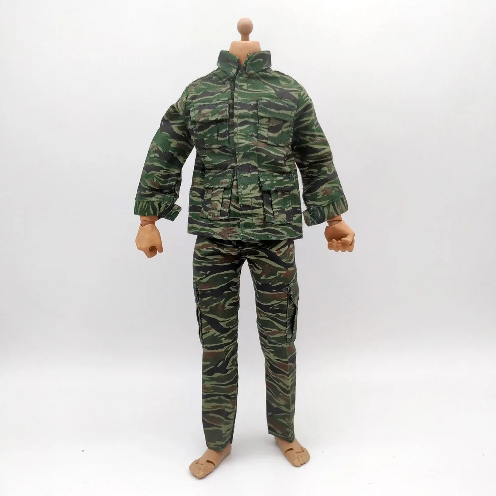 

1/6 Scale Camouflage Army Uniform Combat Jacket with Pants Suit for 12in Male Soldier Action Figure Toys