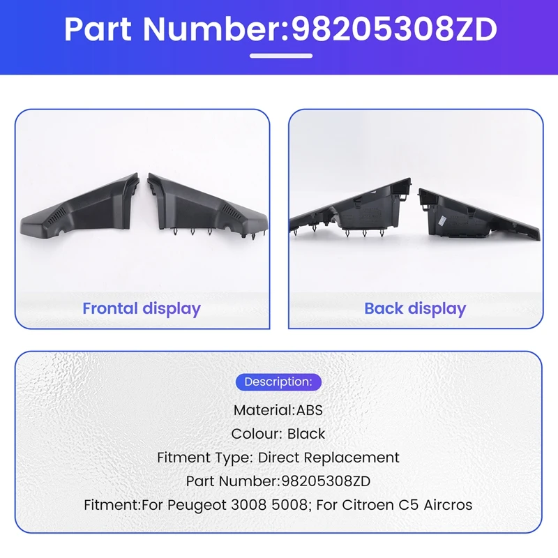 Комплект нижней крышки зеркала заднего вида внутри основания 98205308 ZD для Peugeot 3008